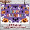 Party Backdrop Halloween Flat Pumpkins Ghosts Bats Spiders Multi Layered Celebrations Event Photo Background Front Door Decor