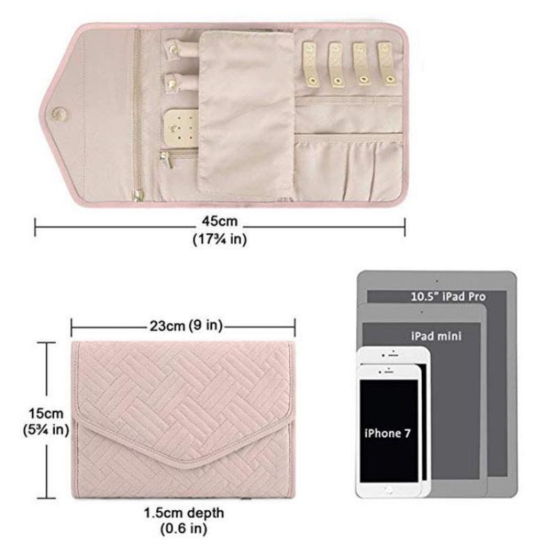 Travel Jewelry Storage Bags Roll Foldable Jewellry Organizer Case for Rings Necklaces Portable Jewellery Packaging Holder Box