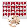 Wooden Map Pushpins 36 Pcs. Geo Tags with Double-sided Tape 1.5 X 1 Cm