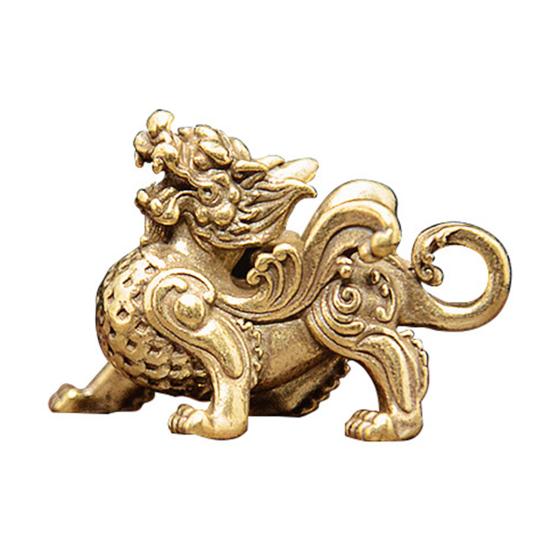 

Мини-брелок с орнаментом, привлекательная очаровательная статуя фэншуй, подвеска в виде ключа с животным бронзовый