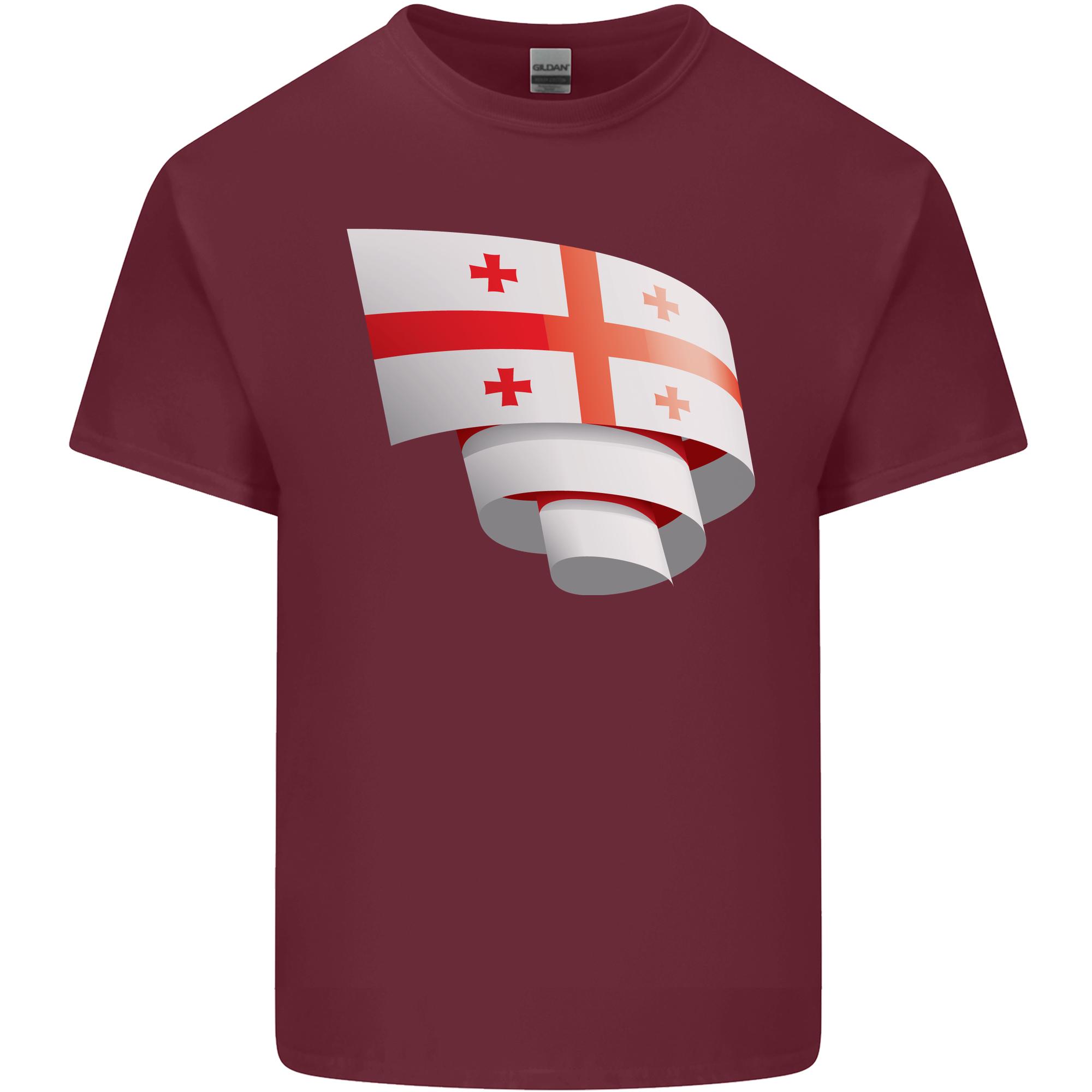 Curled Georgia Flag Georgian Day Football Unisexs Light Cotton TShirt S