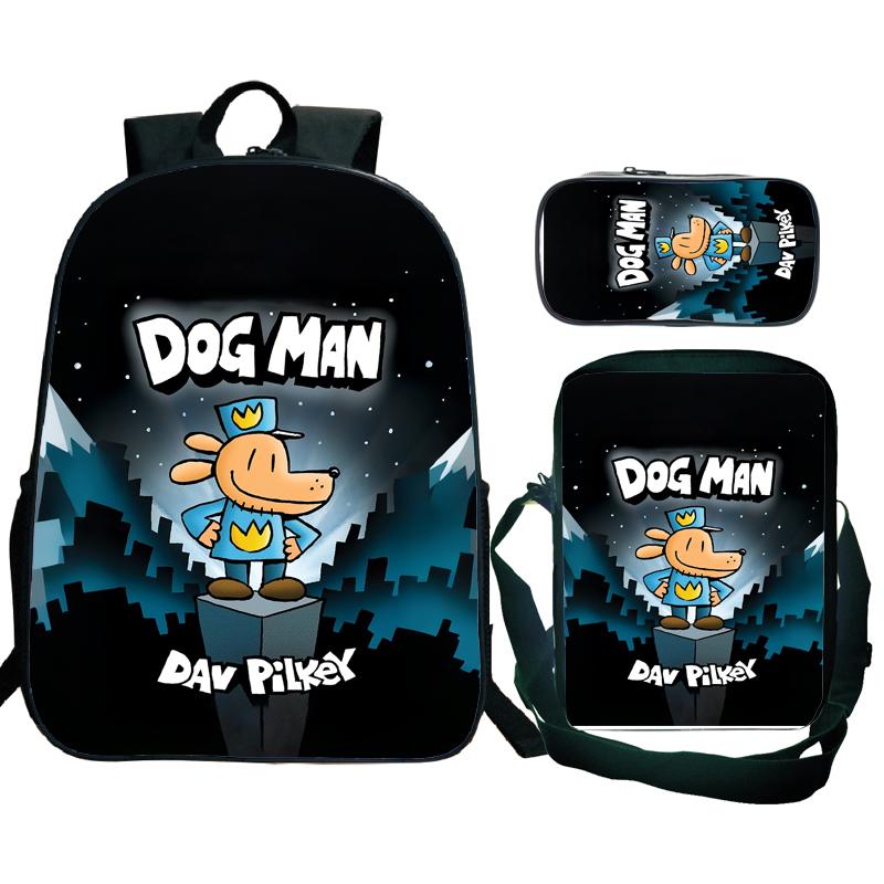 3 Stück Dog Man Rucksack Herren Jugendliche Port Reiserucksack Studenten Schule Umhängetasche Dogman Trend Laptop Rucksack