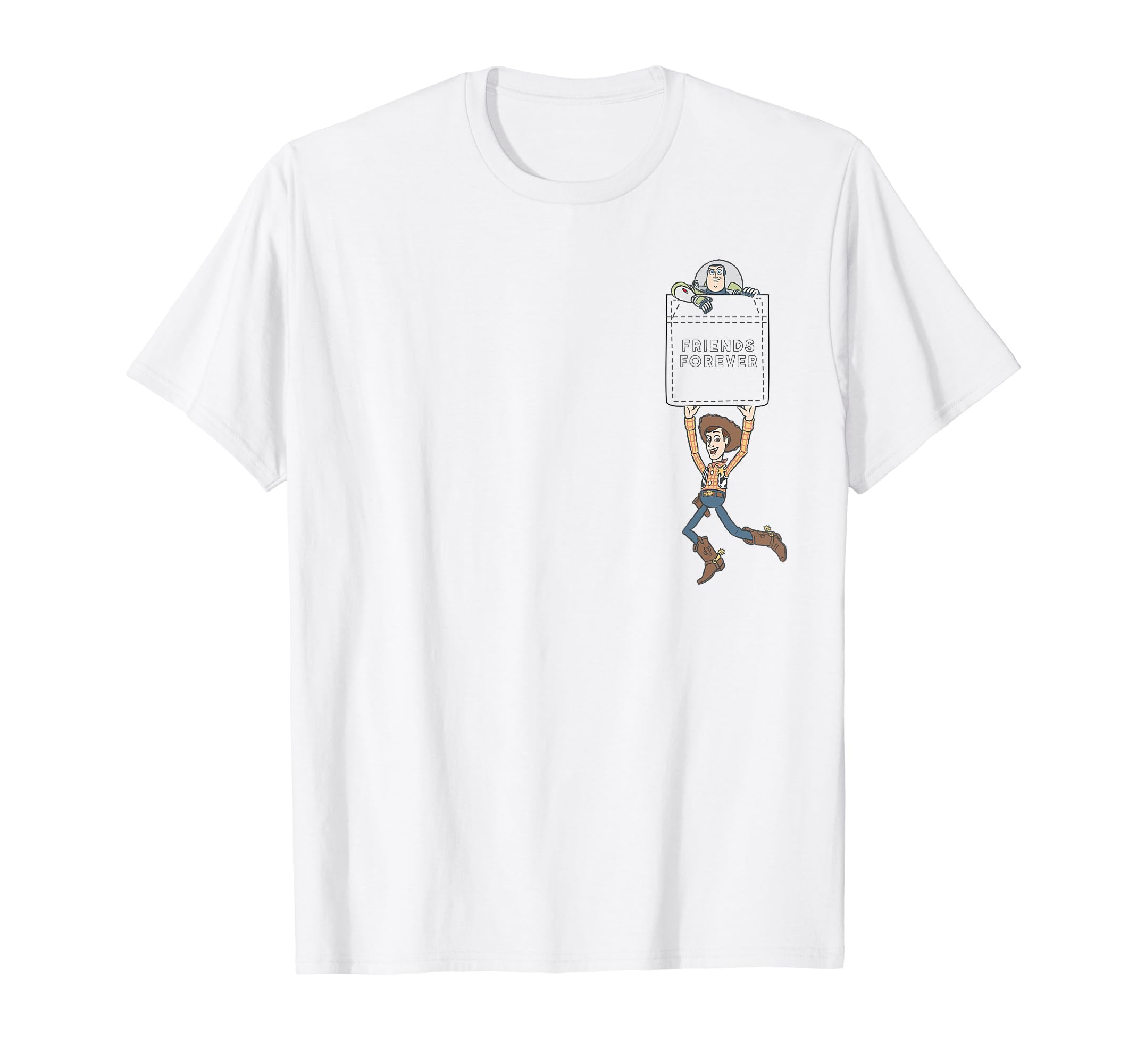 

Disney Pixar Toy Story Woody and Buzz Friends Forever Pocket T-Shirt