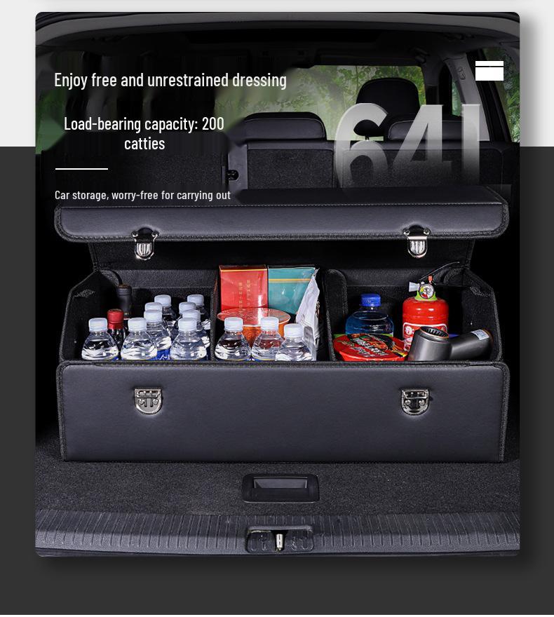 Foldable Leather Car Trunk Storage Box