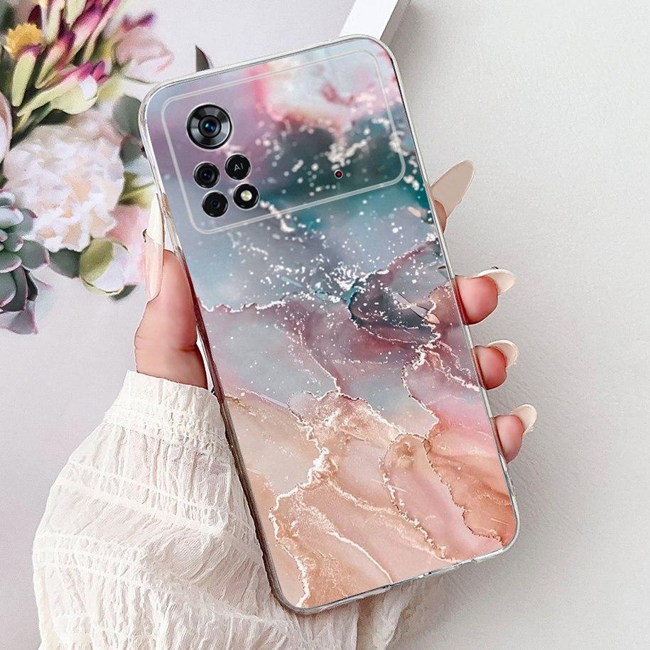 For Xiaomi Poco X4 Pro 5G Case 2201116PG Funda New Fashion Flower Bowknot Soft Clear Silicone Bumper For Xiomi Poco X4 Pro Coque