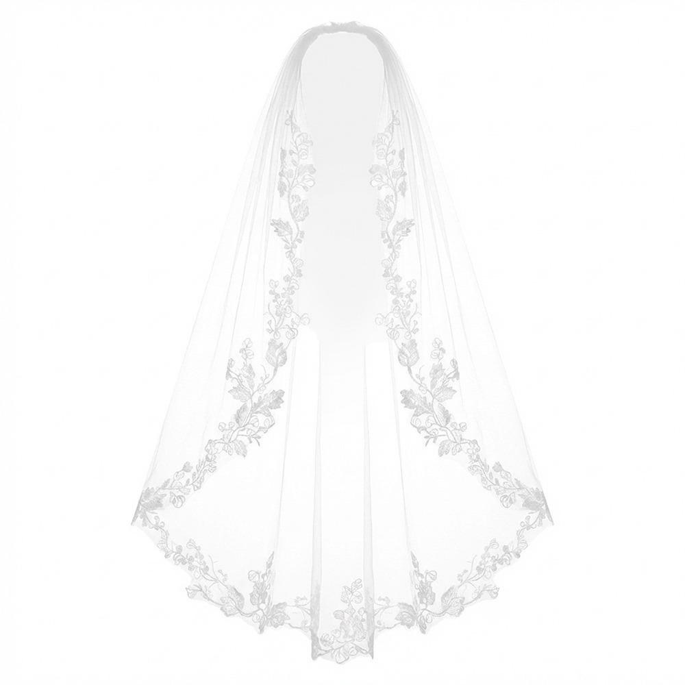 100 см Фата для невесты Мягкая фатиновая свадебная головная убор Элегантная свадебная фата Невесты white