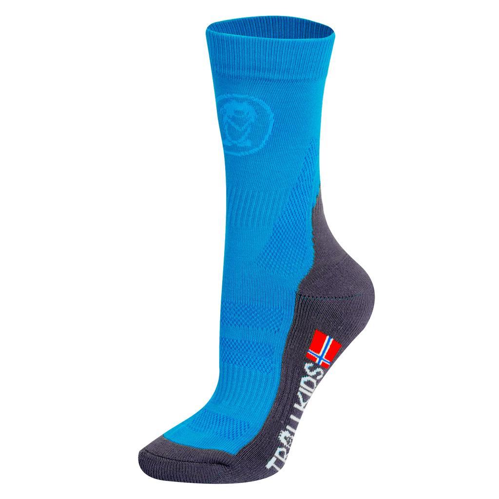 Skarpety trekkingowe dziecięce dla chłopca/dziewczynki Trollkids Kids Trekking Mid Cut Socks II medium blue (930-106)