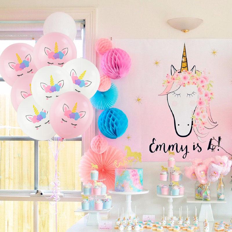 1 Set Einhorn Partyballons Geburtstagsballon Einhorn Dekoration Latex Konfetti Ballon Geburtstagsfeier Dekoration Ballons Kinder