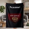 Russian Double-headed Eagle Custom Flannel Blankets Soft Warm Cozy Throws for Home Decor Holiday Gifts