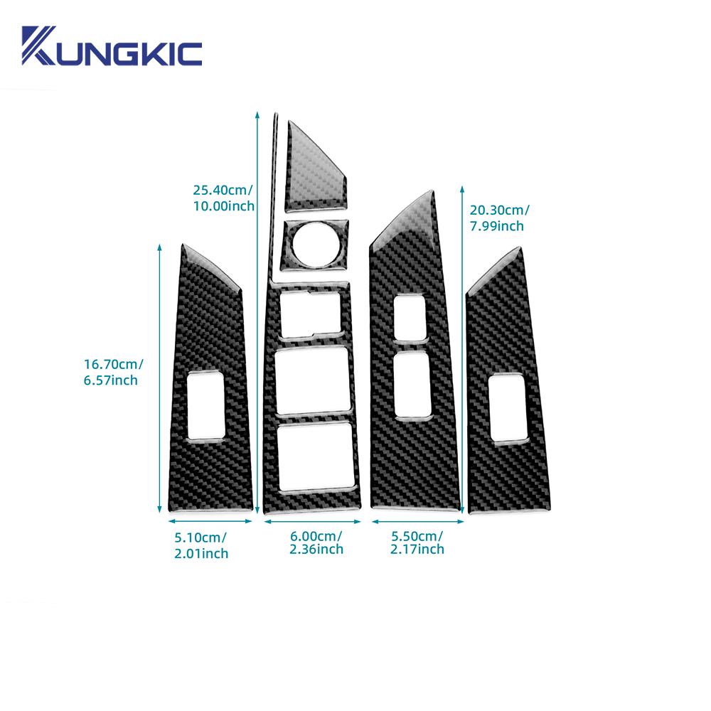 Echter Weicher Karbonfaser-Aufkleber für Acura TLX 2015 2016 2017 2018 2019 2020 LHD Auto-Fensterheber-Knopfleiste Innenraumzubehör