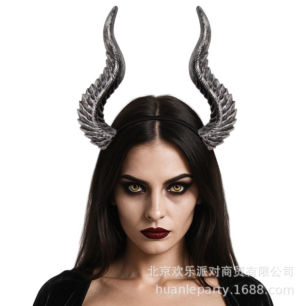 Diadema de cuerno de diablo para Halloween: Accesorio para el Cabello de Cosplay y Escenario