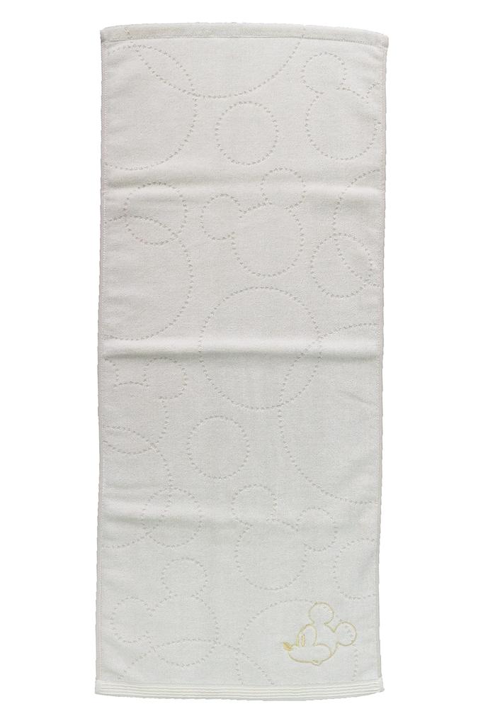Marushin Face Disney Mickey Simple Organic Cotton with Antibacterial and Deodorizing 34 X 80 Cm Towel, Mouse, Ivory, 104% Treatment, 2006018600,