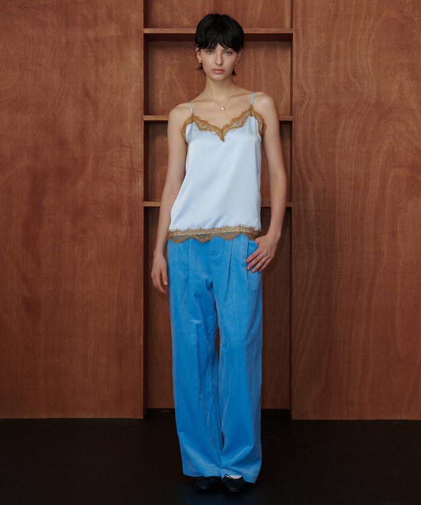 MELLY&ROSE Melly Lace Satin Top (319952)_Blue