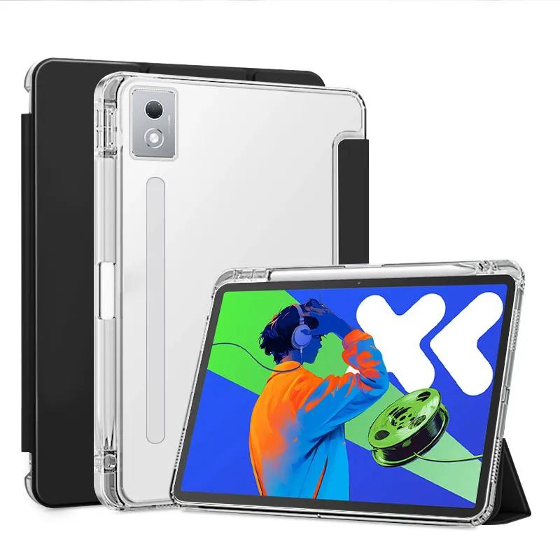Voor Lenovo Xiaoxin Pad Pro 12,7 inch TB-370FU Heldere Acryl Penhouder Slimme Tablet Hoesje Voor Lenovo Tab P12 12,7 TB375FC Xiaoxin Pro12.7 2025 zwart