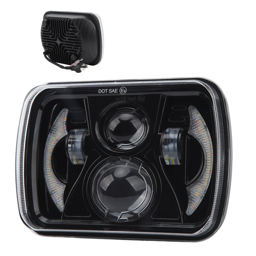 Car Square Headlight LED DRL Headlamp Turn Signal Water Resistant High Transmittance Light 12 to 48V