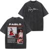 Singer Pablo Alborán Global Tour Kmo 2026 Print Washed Vintage T Shirt Men Women Hip-hop T-shirts Short-sleeved Casual T Shirts