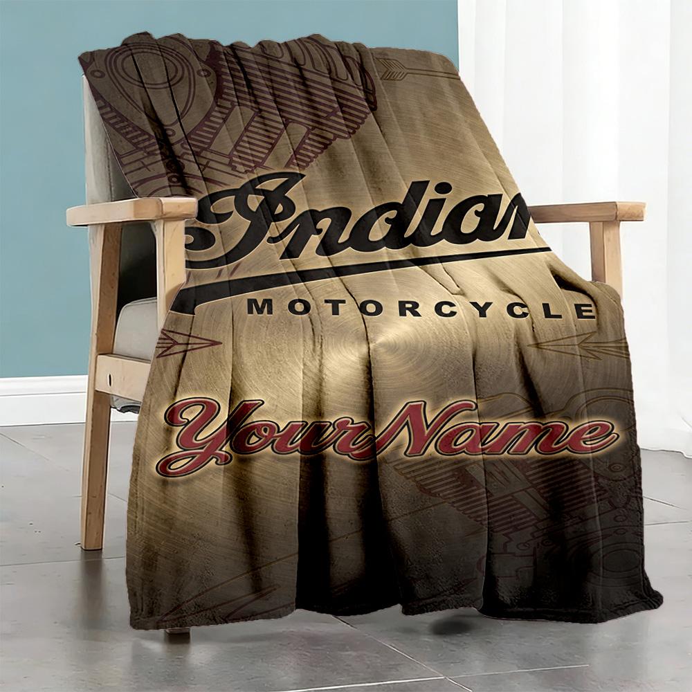 Harley-davidson Motorcycles Personalized Name Blanket Throw Customizable Blanket Soft & Cozy Versatile for Office Couch Nap Chair