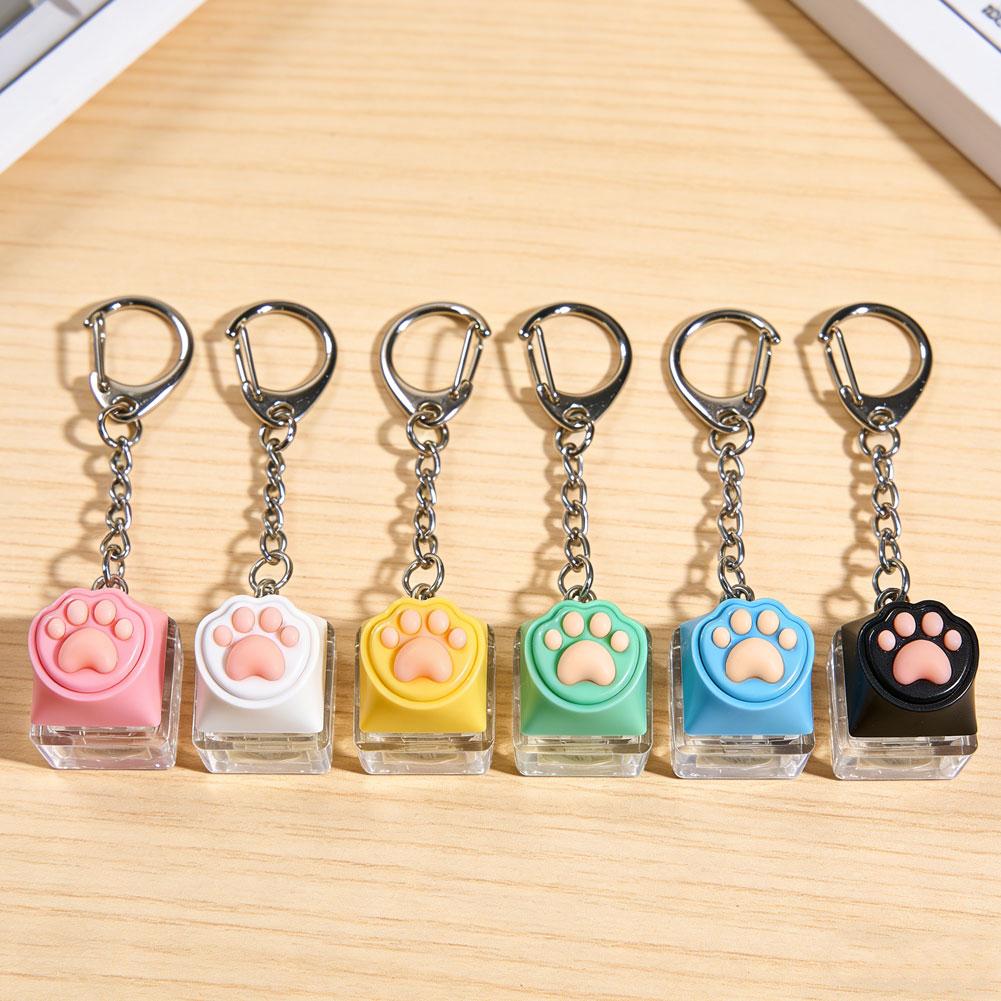 Cute Cat Claw Fingertip Decompression Pressure Toy Key Chain Key Ring Keycap Tester Back Bag Pendant Festival Gift For Couples