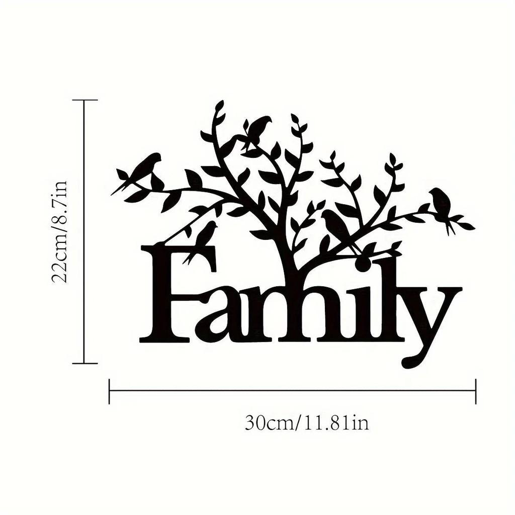 Metal Family Tree Wall Art, Rustic Home Decor Sign, Farmhouse Housewarming Gift, Modern Decorative Plaque for Living Room