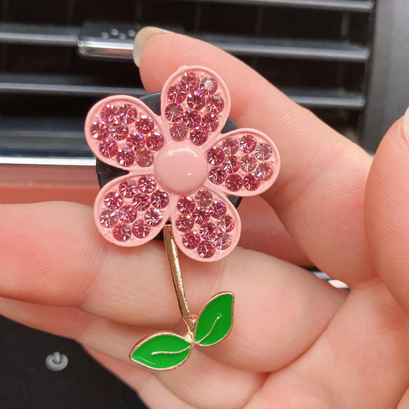 1/3PCS Car Air Freshener Crystal Flower  Aromatherapy Auto Perfume Decoration Clip Air Refresher Car Fragrance Decor Ornaments