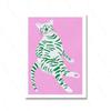 Nordic Abstract Animal Poster Red Pink Green Tiger Canvas Painting Funny Wall Art Prints Picture Kid Bed Room Home Decor