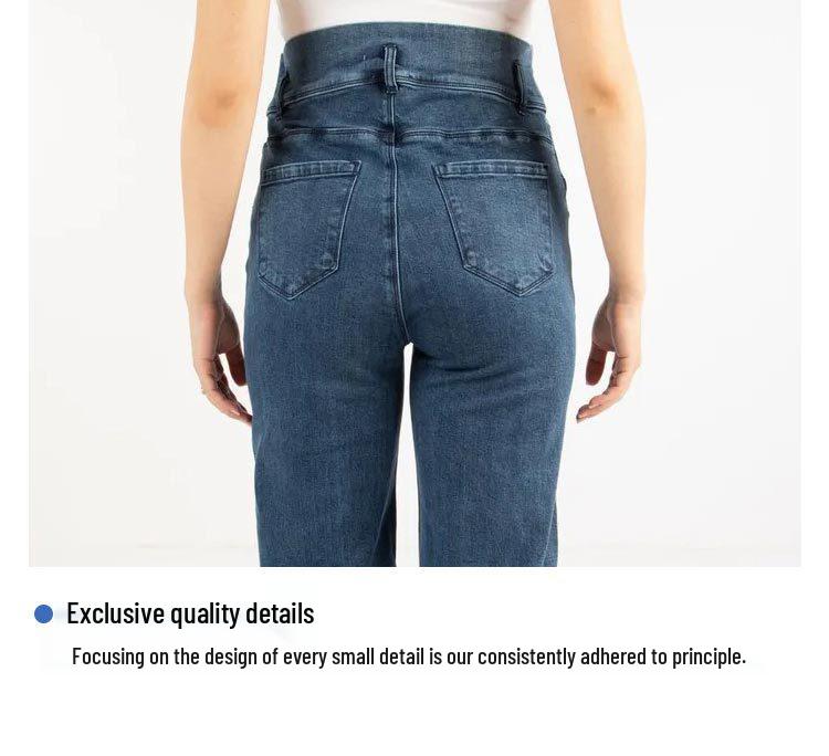 Stretch Straight-Leg Maternity Jeans - Wide-Leg, High-Quality for Spring, Autumn, Winter