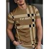 Summer Round Neck 3D Gradient Print Top Fashionable Casual Short Sleeved Men's T-shirts