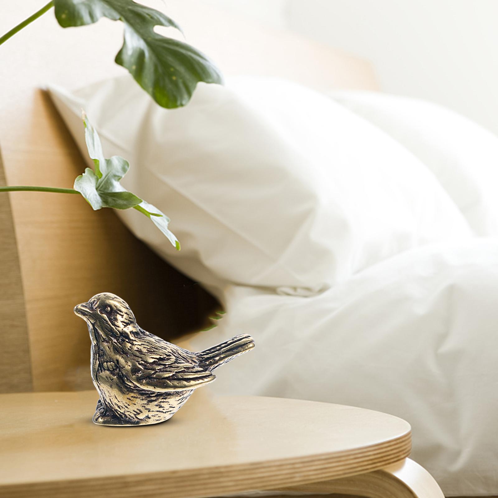 

Brass Sparrow Figurine Craft Decor Home Accessories Decorate Bird Statues Vintage Mahjong 2.8x1.5x2cm золотистый