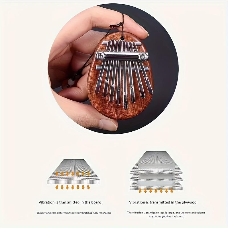 8 Tasten Mini Kalimba Hohe Qualität Exquisites Finger Daumen Klavier Marimba Musik Gutes Zubehör Anhänger Geschenk, Weihnachts- und Halloween-Geschenk, Erntedankfest-Geschenk