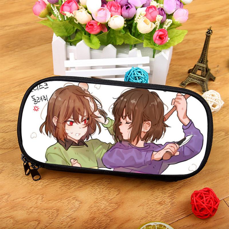 Undertale Pencil Case Large Capacity Nylon Organizer For Students And Artists