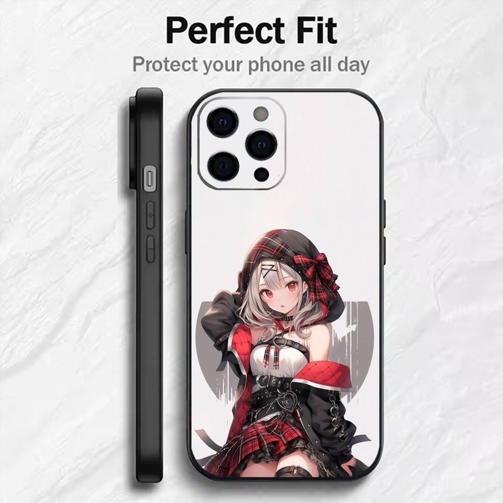 

Virtual Singer Sakamata Chloe Holo Phone Case For iPhone17,16,15,14,13,12 Plus,Max Soft Silicone Black Cover iPhone15pro