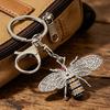 Keychain Pendant Zinc Alloy Rhinestones Bee Shape Key Chain with Lobster Clasp Easy to Hang Key Holder Backpack Car Accessory