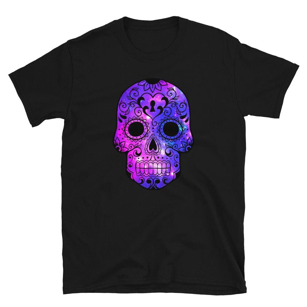 Skull Trippy Hippie Space Nebula T-Shirt 4XL