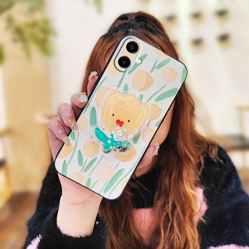 Rotatable Stand Quicksand Phone Case For Samsung Galaxy A07 Glitter Kickstand Skin Feel Silicone Simplicity Silicone TPU