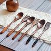 Nanmu Wooden Long Handle Spoon and Fork Set