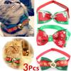 3KS Vánoční série Obojek pro psa s motýlkem se třpytivými kamínky pro psy malých plemen Ozdoba k oblékání Domácí mazlíčci Kravata Obojek