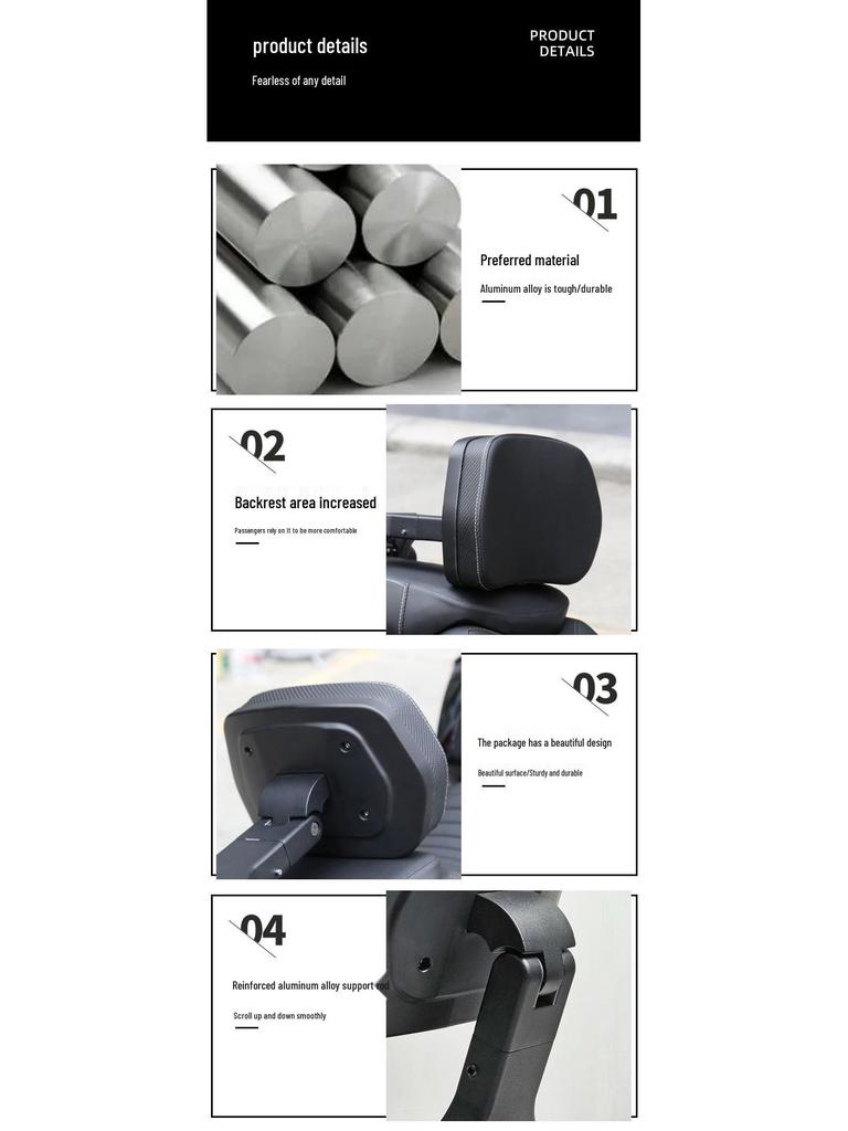 PCX160 Verstellbare Lendenwirbelstütze Rückenlehne mit verdicktem Stoßfänger und hinterem Gepäckträger.