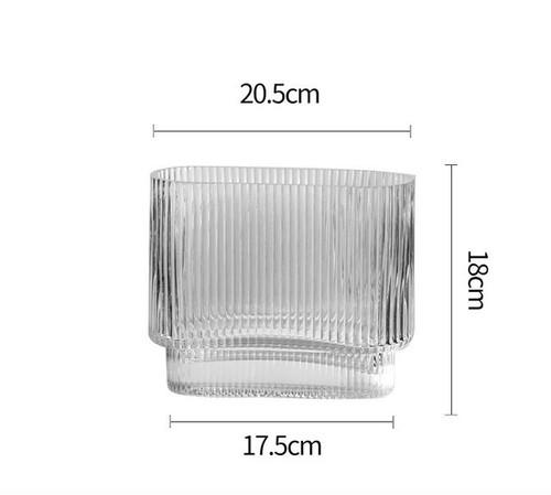 Simple Transparent Glass Striped Vase Bedroom Flower Arrangement Container Household Hydroponic Vase Wedding Art Home Decoration