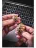 Brass Retro Distressed Tortoiseshell Sancai Handheld Zhouyi Bagua Stress Relief Play Piece