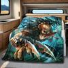 1PC Predator Alien Warrior Plush Blanket Soft Comfortable All Seasons Suitable Sofa Office Travel Home Gift Idea
