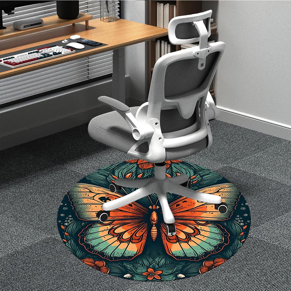 

1pc Butterfly Garden Office Round Area Rug, Under Office Chairs Bedroom Living Room Home Decor, Room Deco, Available in Various Sizes L1024354 80cm by 80cm