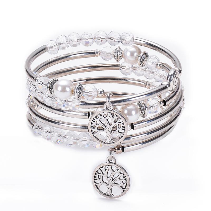 

JYL TS Bracelet Friendship Morse Code Celebrates Bond & Loyalty crystal wrap бледный церулеан