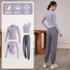 Womens Quick-Dry Fitness Set Gym Yoga Running Long Sleeve Top Pants Sportswear