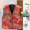 2024 Retro Etnisk Kinesisk Stil Brodert Reversibel V-hals Vest for Kvinner