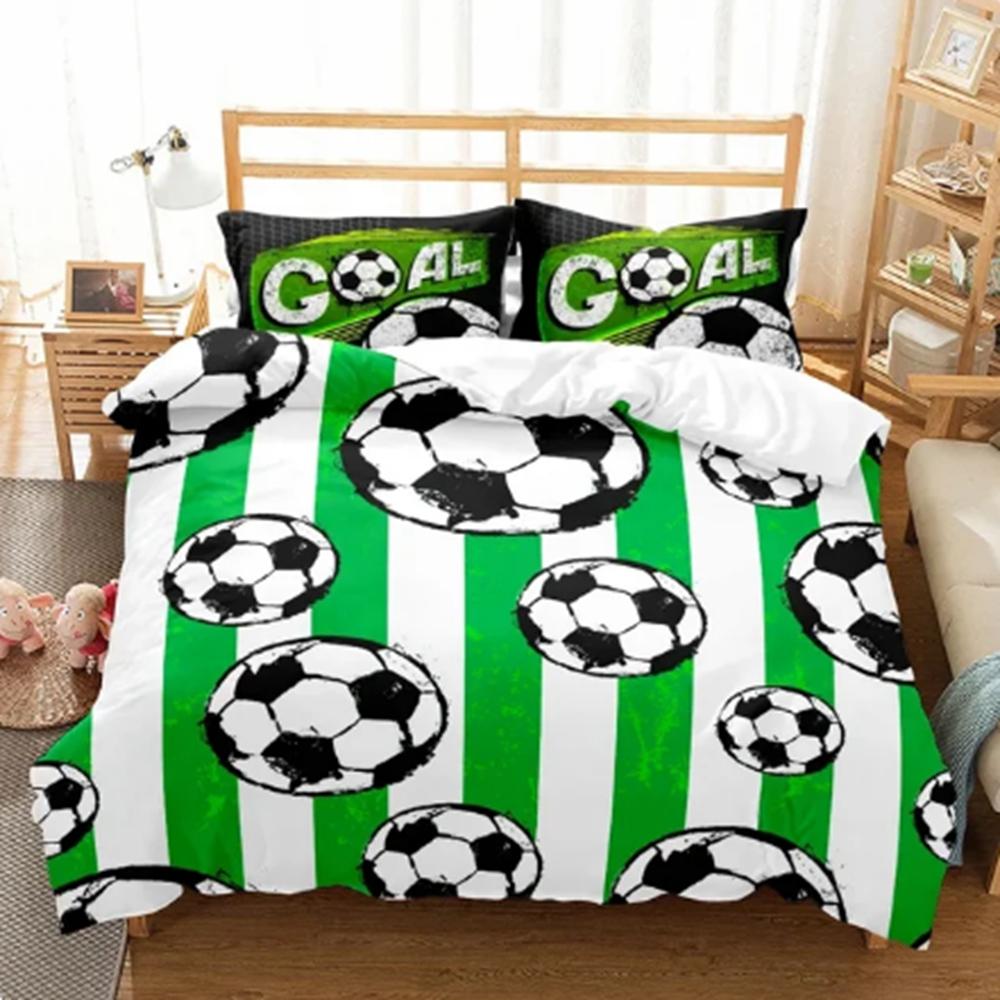 Soccer Ball Duvet Cover Set Colorful Soccer Fans Bedding Set Sports Theme Bedroom Decor for Boys Teens