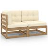 VidaXL Garden Lounge Set 2 Pcs with Cushions Patio Furniture Terrace Furniture Set Outdoor Furniture Honey Brown 805748