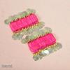 Multi-Color Chiffon Pendant Belly Dance Bracelet Set: Indian Dance Accessories - Hand and Ankle Jewelry