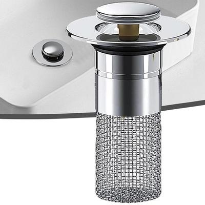 Basin Stopper Stainless Steel Floor Drain Filter Washbasin Plug Anti Odor Pop-Up Bounce Core Hair Catcher Shower Sink Strainer