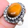Pietra Occhio di Tigre Fatto a Mano Gioielli in Argento Sterling 925 Anello Misura 8