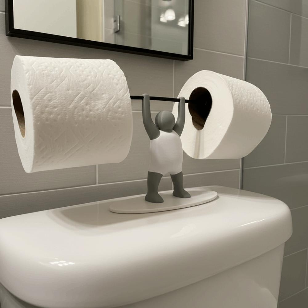 Funny Barbell Toilet Paper Holder Fitness Themed Multi-functional Storage Rack Kitchen Decor